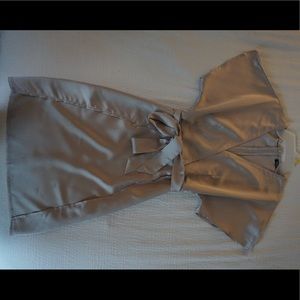 Nasty Gal Silver SATIN Slip Dress with Slit